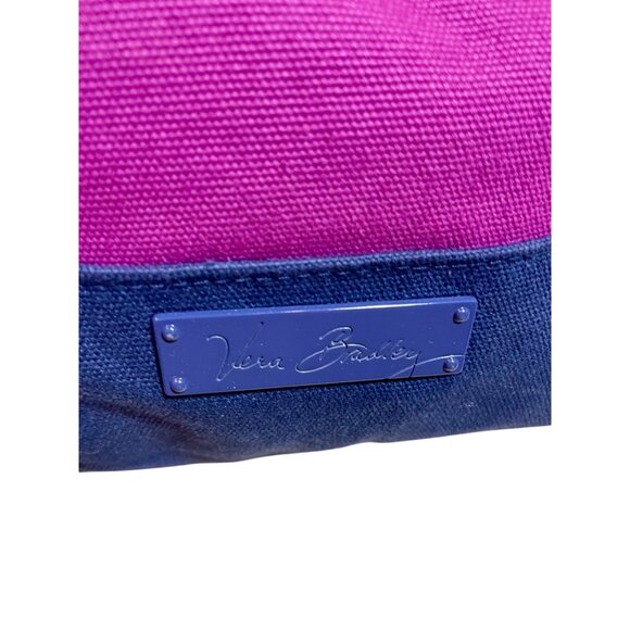 Vera Bradley Canvas Colorblock Backpack Purple Blue Floral School Bag - Picture 3 of 12